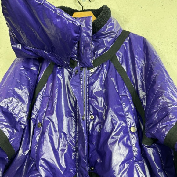 Free People Movement Vagabond Fleece Bomber Jacket Purple Black NWOT Large - Picture 4 of 12